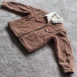 POL CORDUROY SHERPA JACKET - SMALL